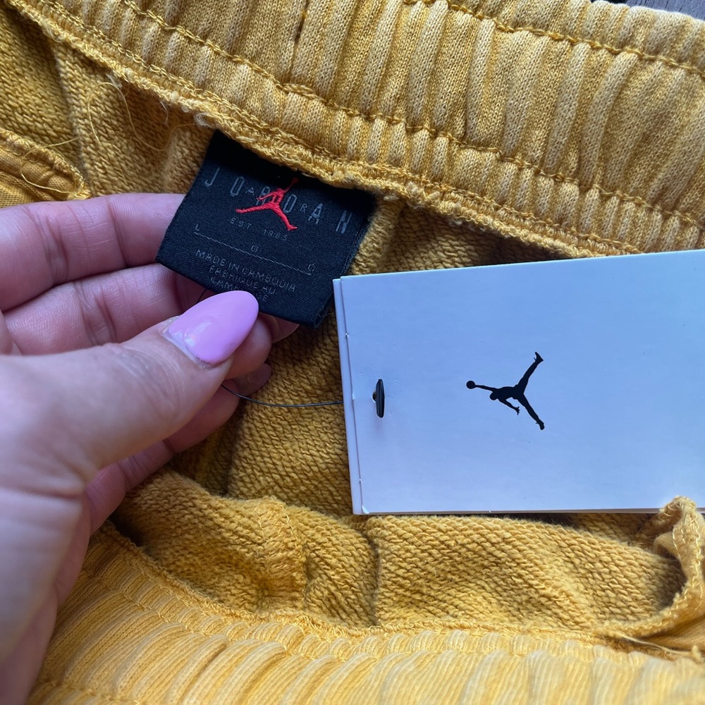Nike Air Jordan Fleece Washed Pants Joggers (yellow) Men Sz. Large New With Tags